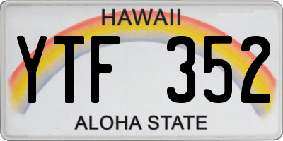 HI license plate YTF352