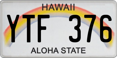 HI license plate YTF376