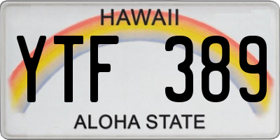HI license plate YTF389