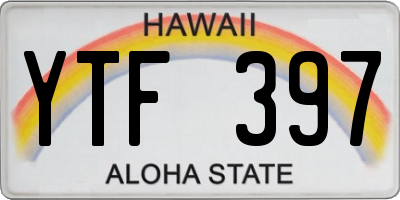 HI license plate YTF397