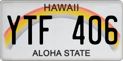 HI license plate YTF406