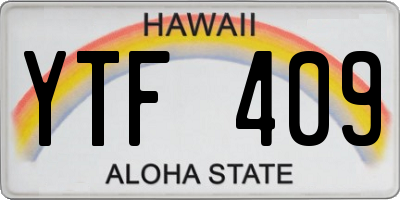 HI license plate YTF409
