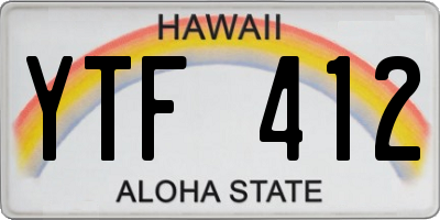 HI license plate YTF412