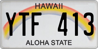HI license plate YTF413