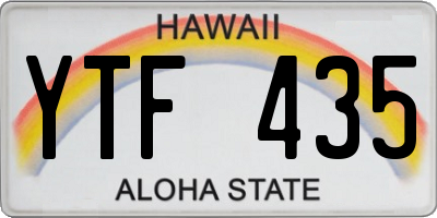 HI license plate YTF435