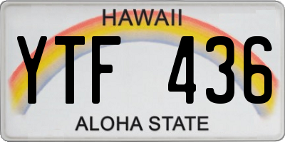 HI license plate YTF436