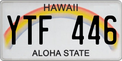 HI license plate YTF446