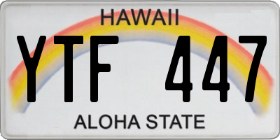 HI license plate YTF447