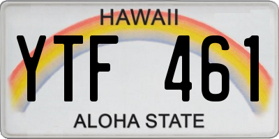 HI license plate YTF461
