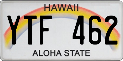 HI license plate YTF462