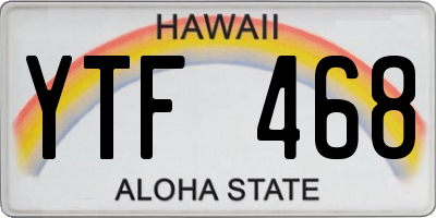 HI license plate YTF468