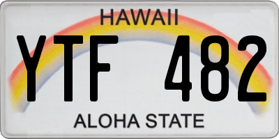 HI license plate YTF482