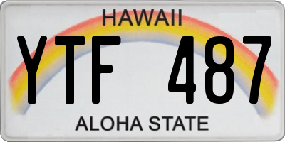 HI license plate YTF487