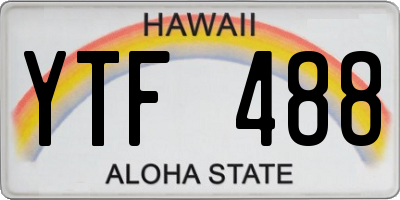 HI license plate YTF488