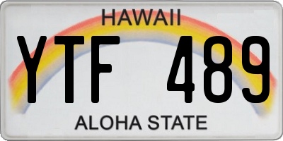 HI license plate YTF489