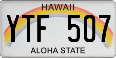 HI license plate YTF507