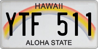 HI license plate YTF511