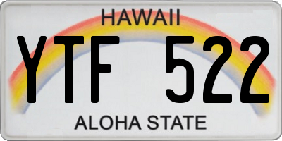 HI license plate YTF522