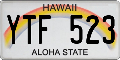 HI license plate YTF523