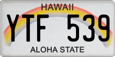 HI license plate YTF539