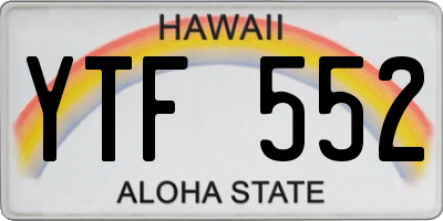 HI license plate YTF552