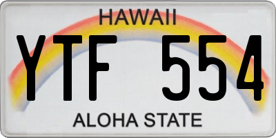 HI license plate YTF554