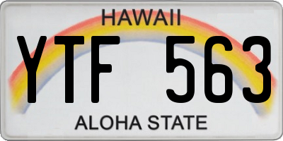 HI license plate YTF563