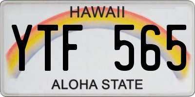 HI license plate YTF565