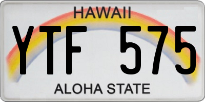 HI license plate YTF575