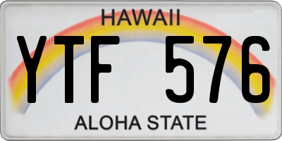 HI license plate YTF576