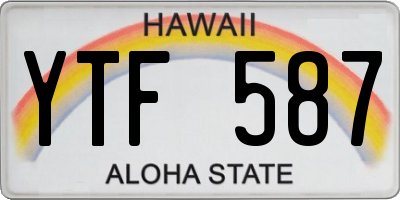 HI license plate YTF587