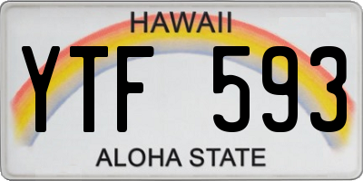 HI license plate YTF593