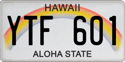 HI license plate YTF601