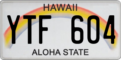HI license plate YTF604