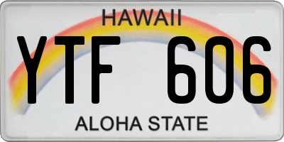 HI license plate YTF606