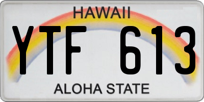 HI license plate YTF613