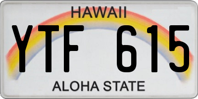 HI license plate YTF615