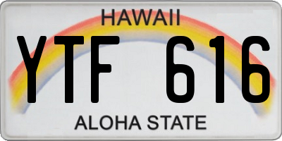 HI license plate YTF616
