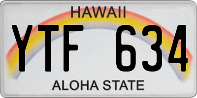 HI license plate YTF634