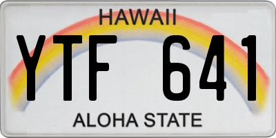 HI license plate YTF641