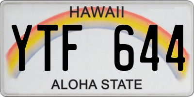 HI license plate YTF644
