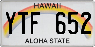 HI license plate YTF652