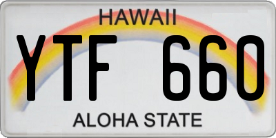 HI license plate YTF660