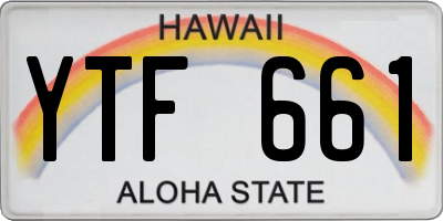 HI license plate YTF661