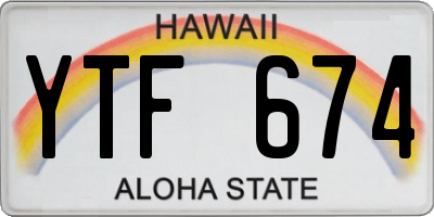 HI license plate YTF674