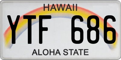 HI license plate YTF686