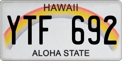 HI license plate YTF692