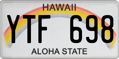 HI license plate YTF698