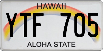 HI license plate YTF705