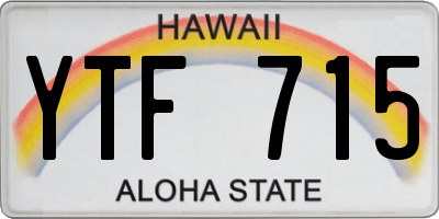 HI license plate YTF715